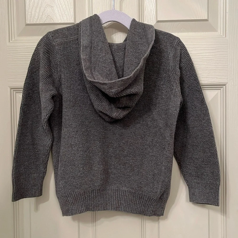 Baby Gap Toddler Gray Hooded Zippered Sweater Sz 3 Years‎ Knit Pockets 3T FLAW